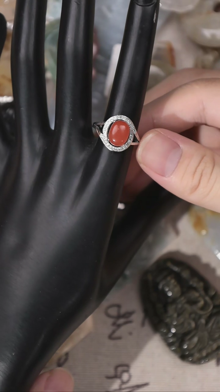 未镶嵌项圈玛瑙/玉髓  南红戒指