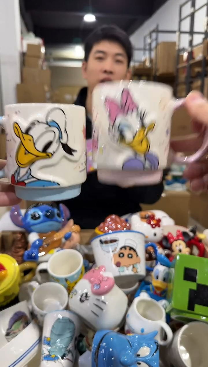 瓷片派对原盒唐老鸭黛西叠叠对杯
