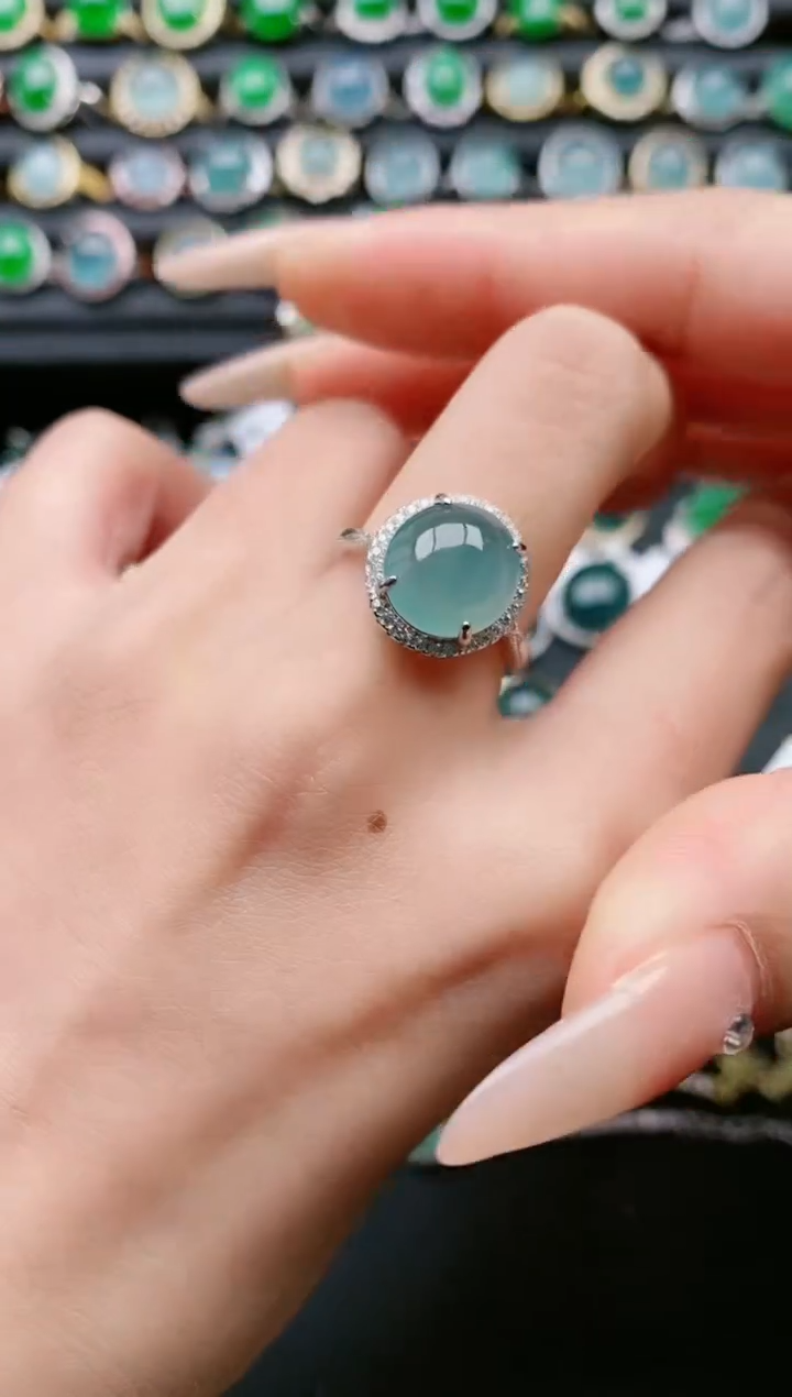 【闪购商品】翡翠戒指银S925镶嵌111111