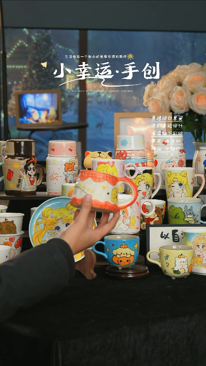 【闪购商品】小幸运纯手工手绘陶瓷