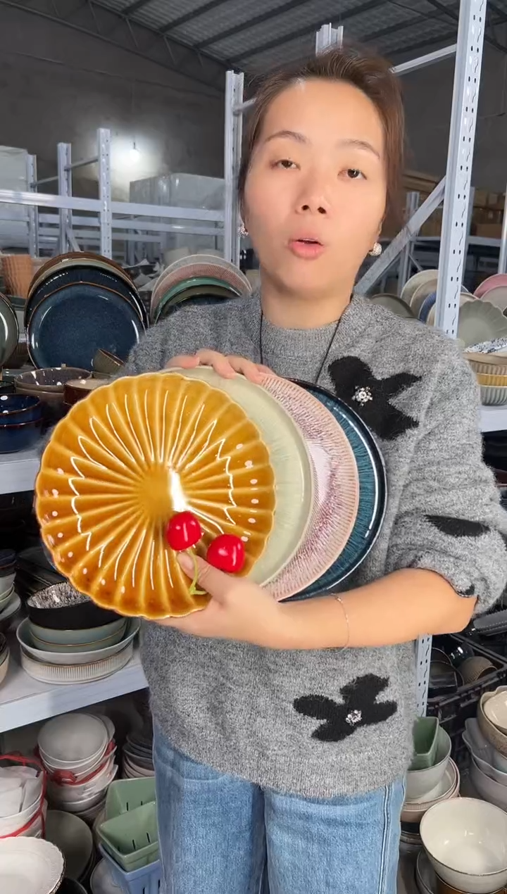 陶瓷外贸尾货瑕疵满20包邮X4小盘8英寸