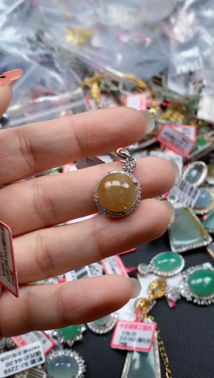 银S925镶嵌戒指翡翠天然A货缅甸翡翠