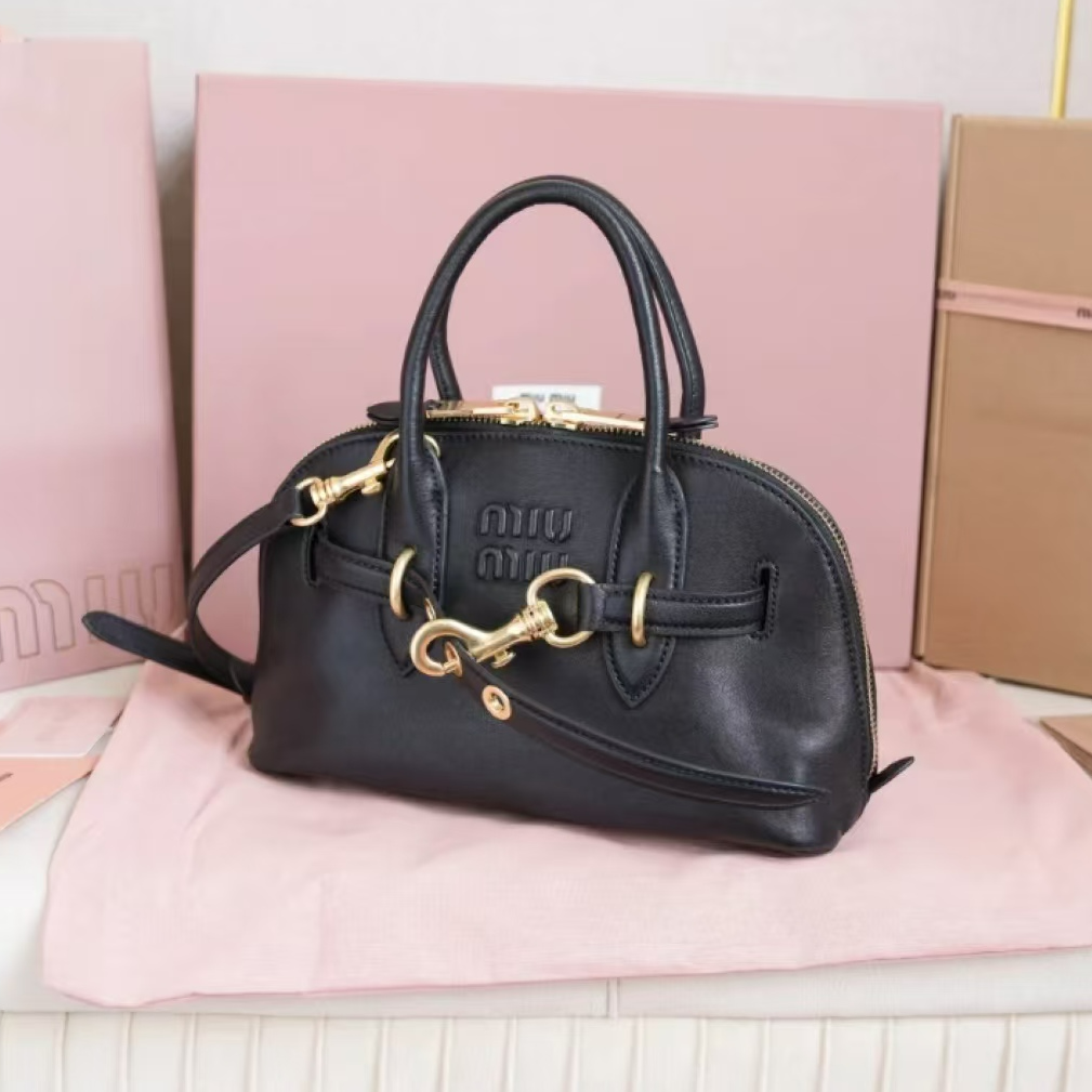 95新 MIU MIU/缪缪 青奢荟/缪缪贝壳小号手提包/74561