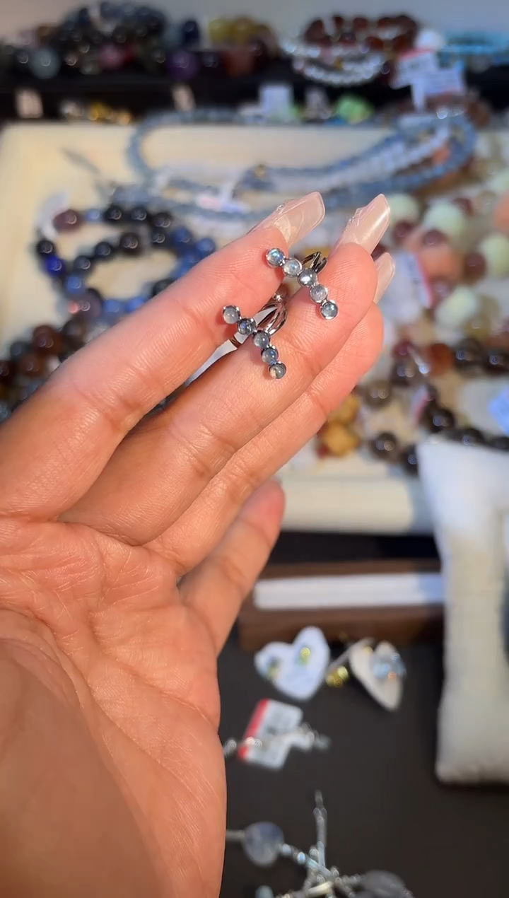 未镶嵌耳环月光石k672多样性发货一件