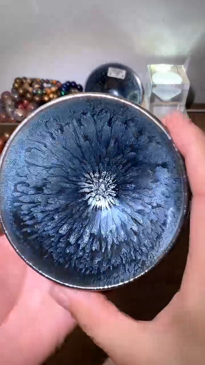 茶盏建窑建盏茶杯 黄艺百花