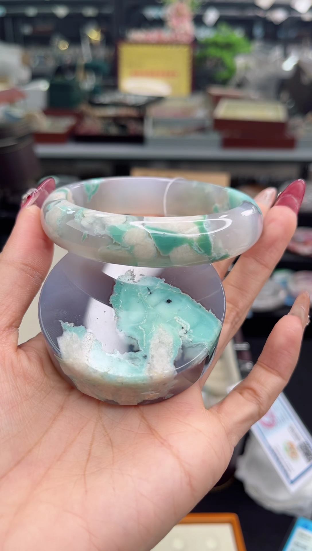 【闪购商品】石英质玉手镯未镶嵌62圈口（赠品镯心）3S963