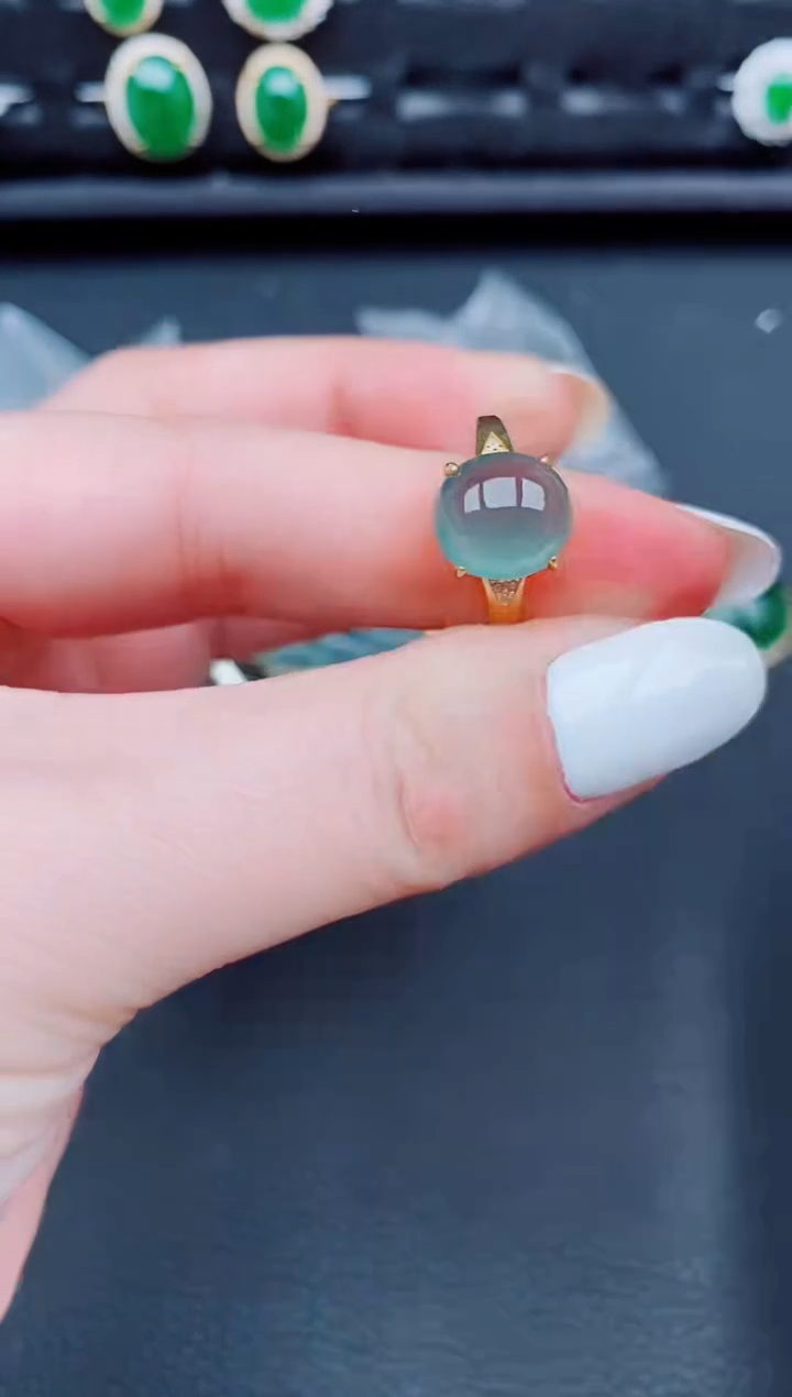 【闪购商品】翡翠戒指银S925镶嵌天然a货翡翠568