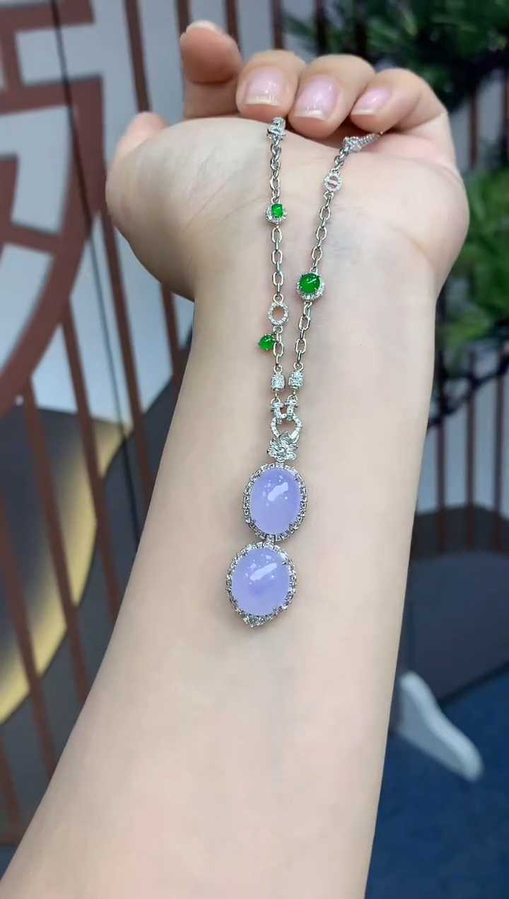 翡翠18K金镶嵌颈饰814-春日珠宝