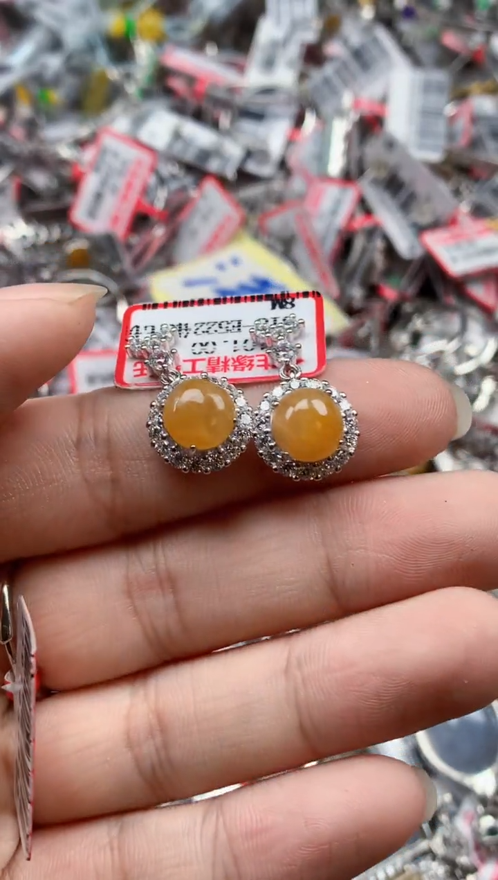 银S925镶嵌戒指翡翠天然A货缅甸翡翠