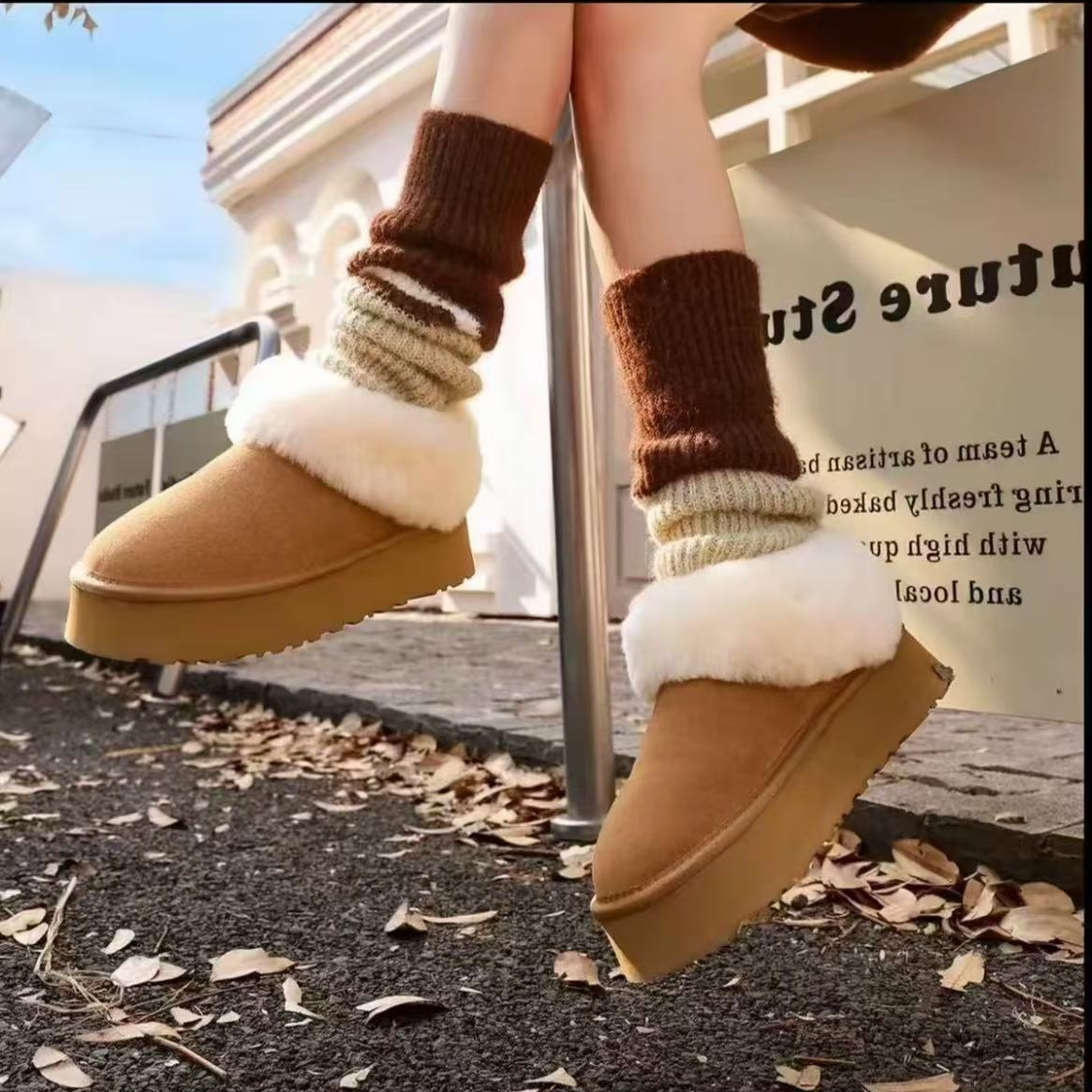 时尚雪地靴雪地靴可拆卸雪地靴棉鞋秋冬冬季保暖