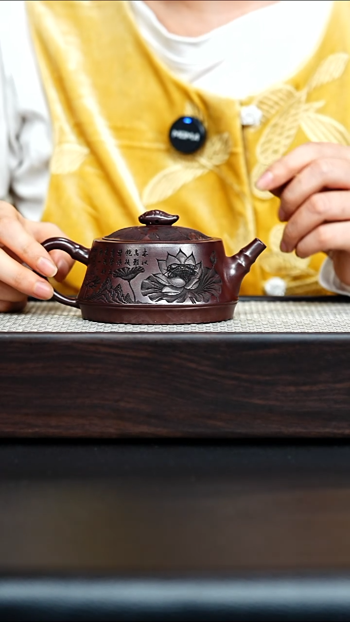 茶壶紫砂宜兴紫砂 大千柱础 石红 梅付春h332