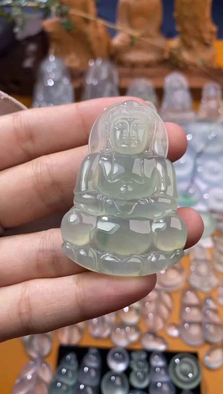 【闪购商品】定制翡翠银S925镶嵌53.2*35.3*5.3