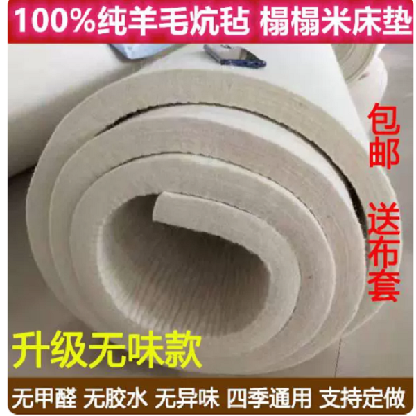 羊毛毡家用毛毡床垫炕垫榻榻米垫环保阻燃恒温防寒防潮双面可折叠