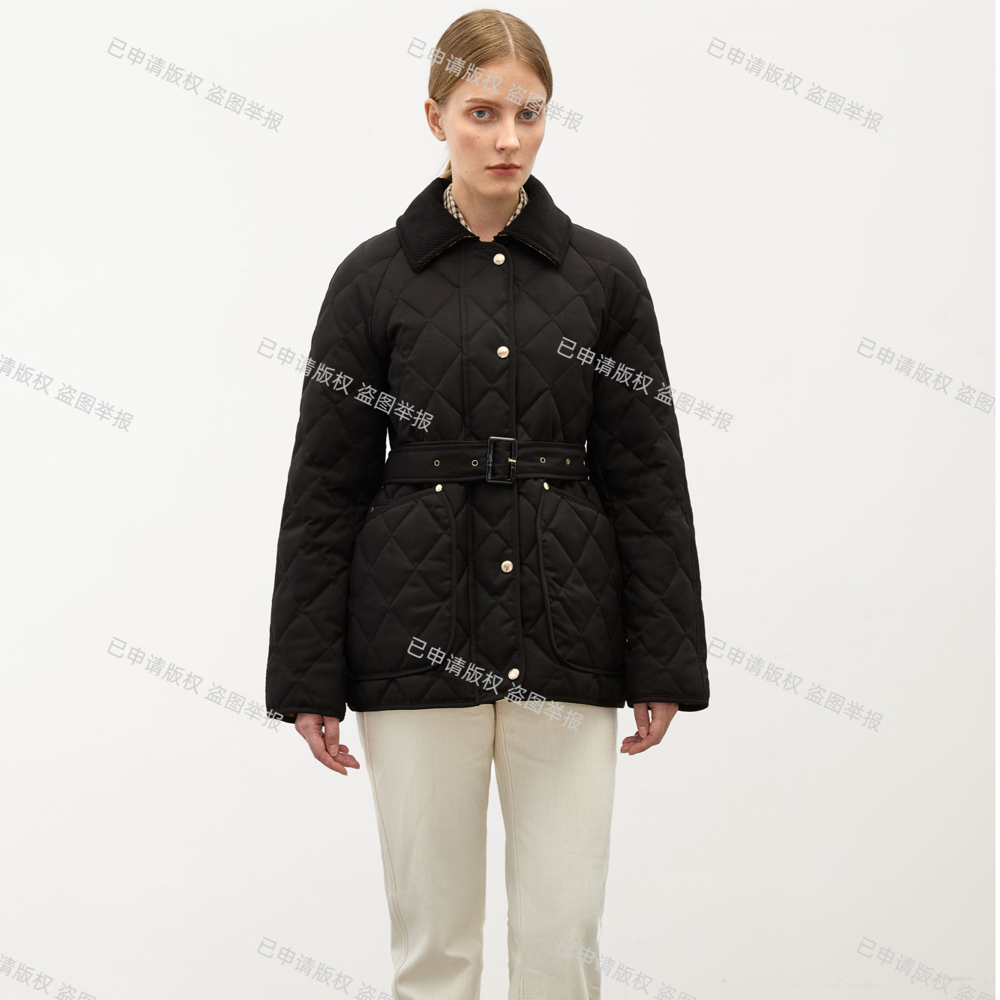 （黄金战袍）2025全新收腰中长款鹅绒服4001