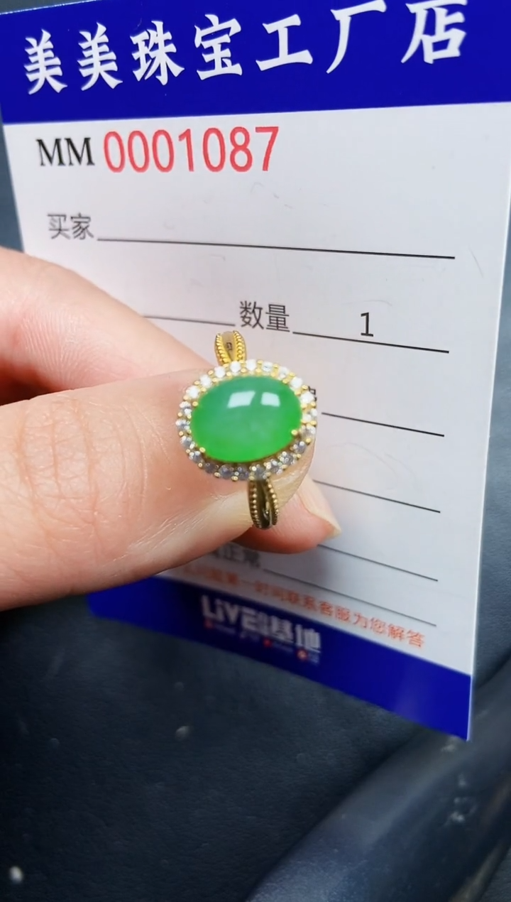 翡翠银S925镶嵌颈饰1087