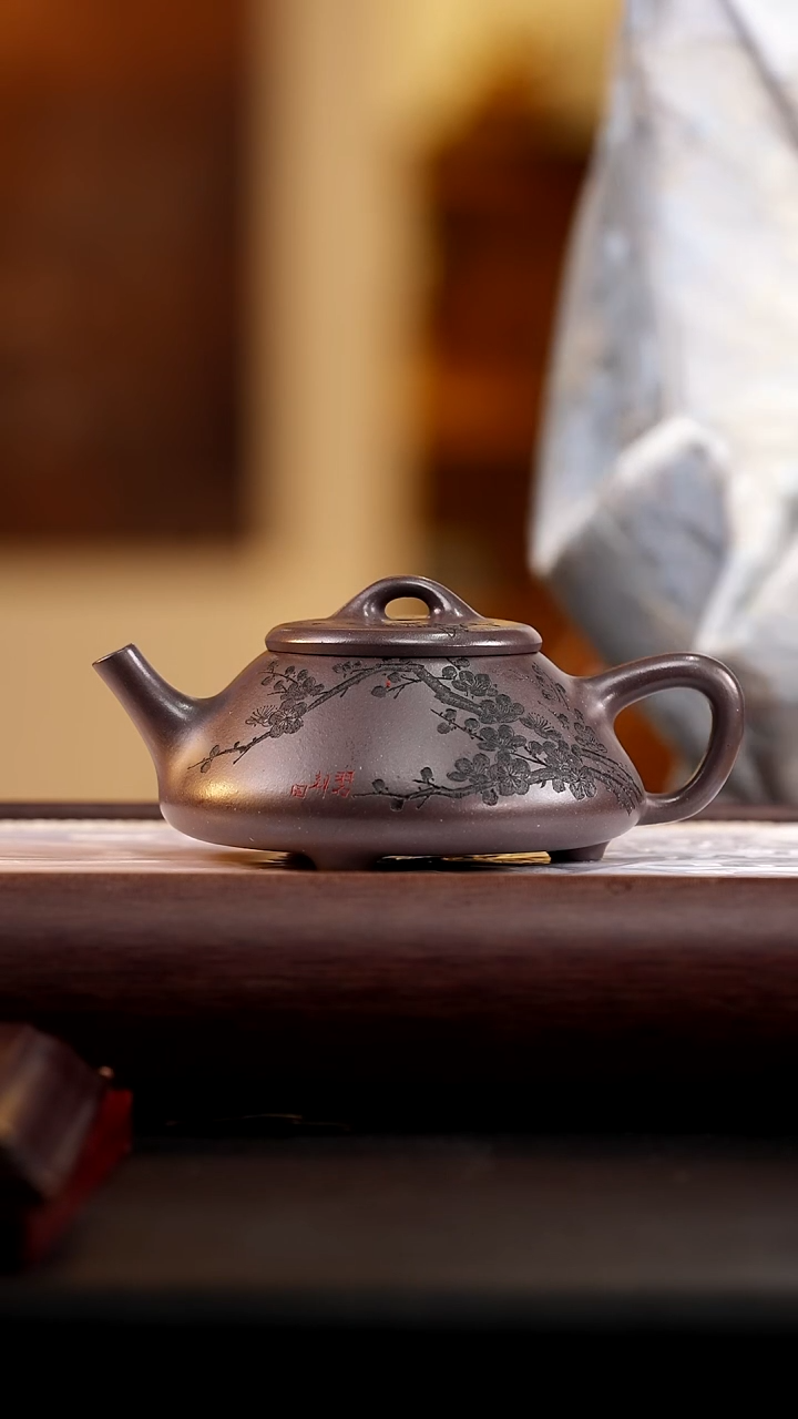 茶壶紫砂古天青石瓢壶300cc