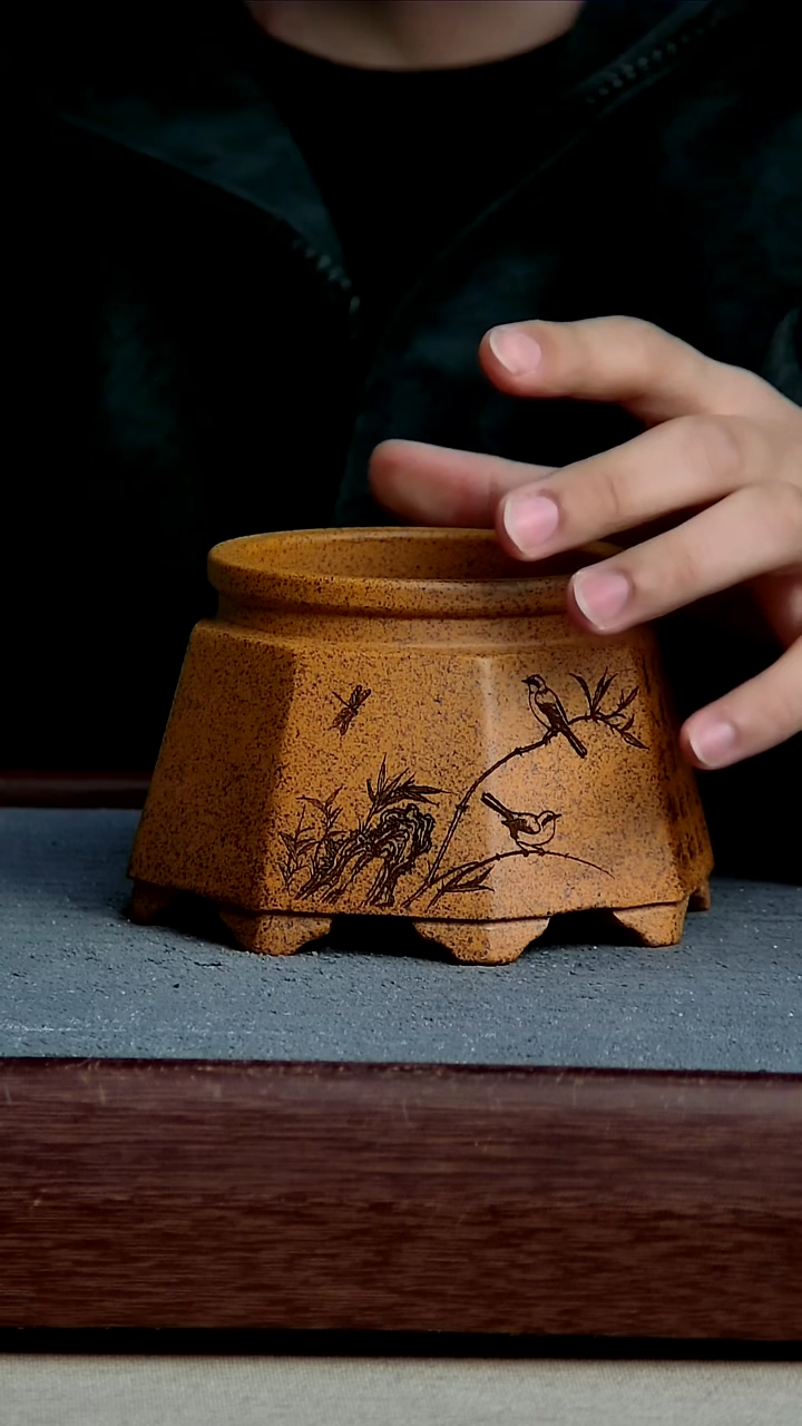 紫砂花盆8*7内径紫砂花盆