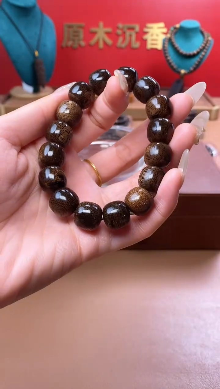 【闪购商品】沉香木手串Y沉水芽庄黄棋12*13瘿子瘤老型珠