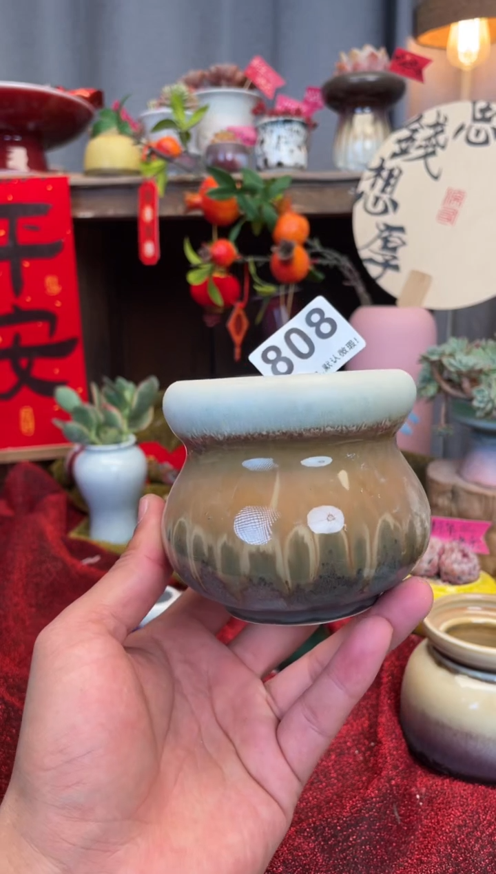 【闪购商品】摆件808小芳手工花盆 默认微瑕