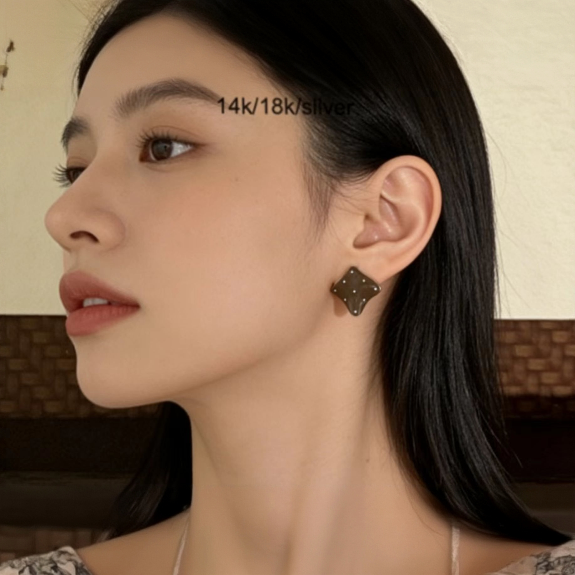 铜合金耳饰 女几何图案时尚韩版耳环气质甜美风小众轻奢欧美耳钉