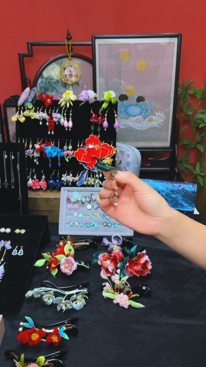 刺绣玲****宝非遗手工绒花饰品