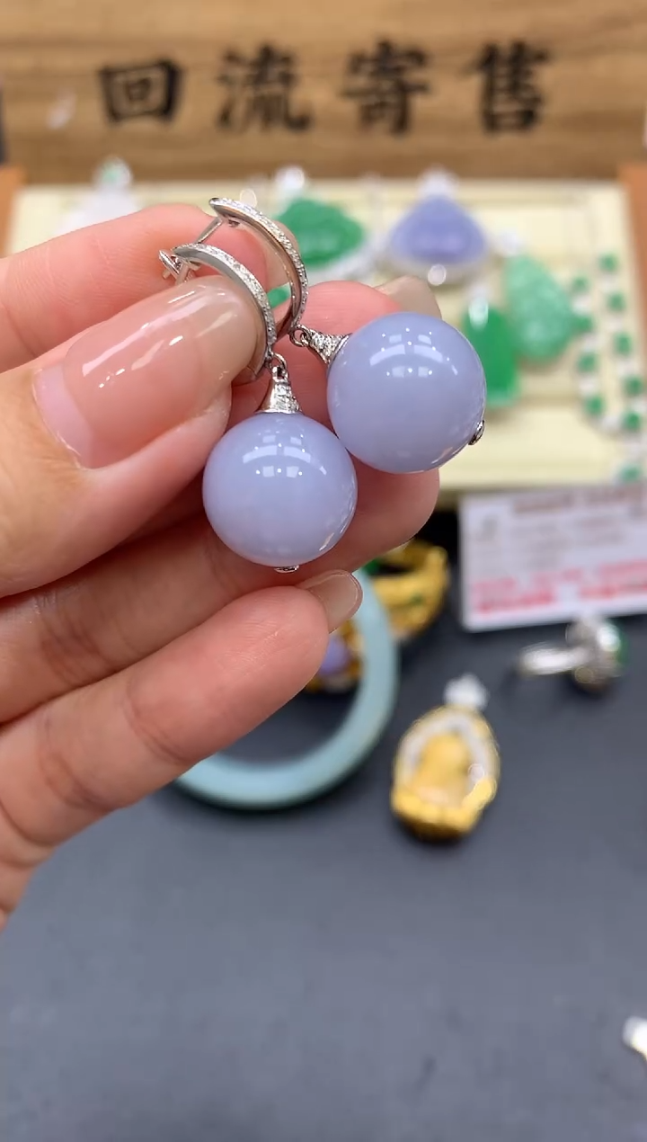 【闪购商品】翡翠耳饰18K金镶嵌667-中国好珍宝