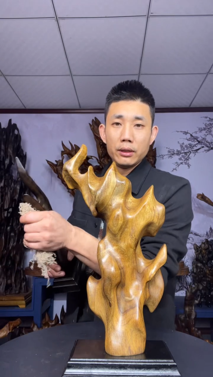 金丝楠木雕款果****半金丝楠木工艺品摆件