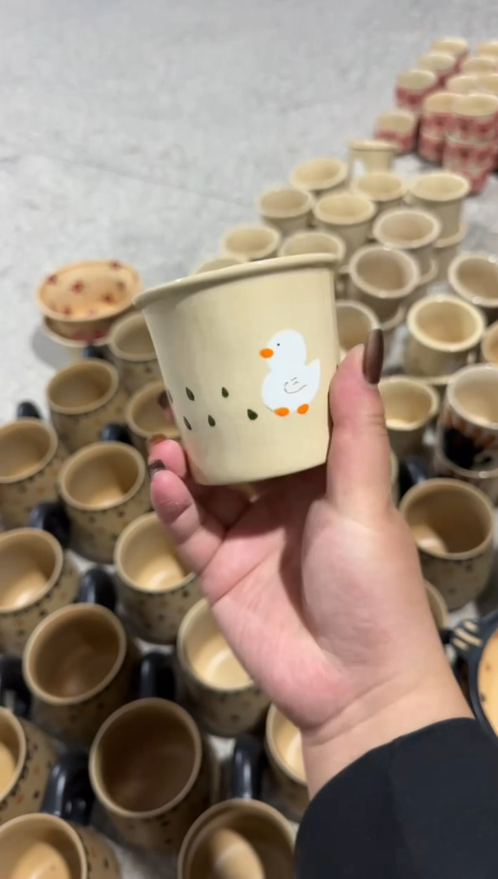 陶瓷鸭鸭杯子【十里高温釉下彩陶瓷】