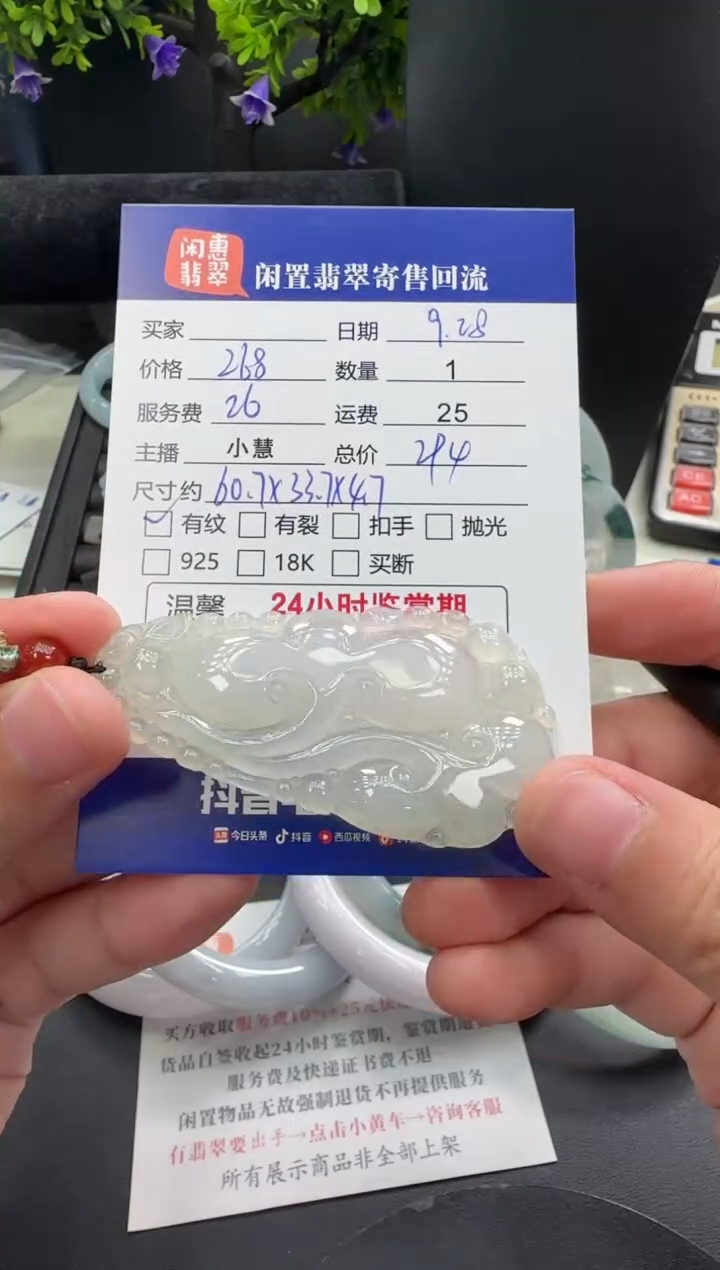 吊坠(赠链)未镶嵌翡翠翡翠吊坠