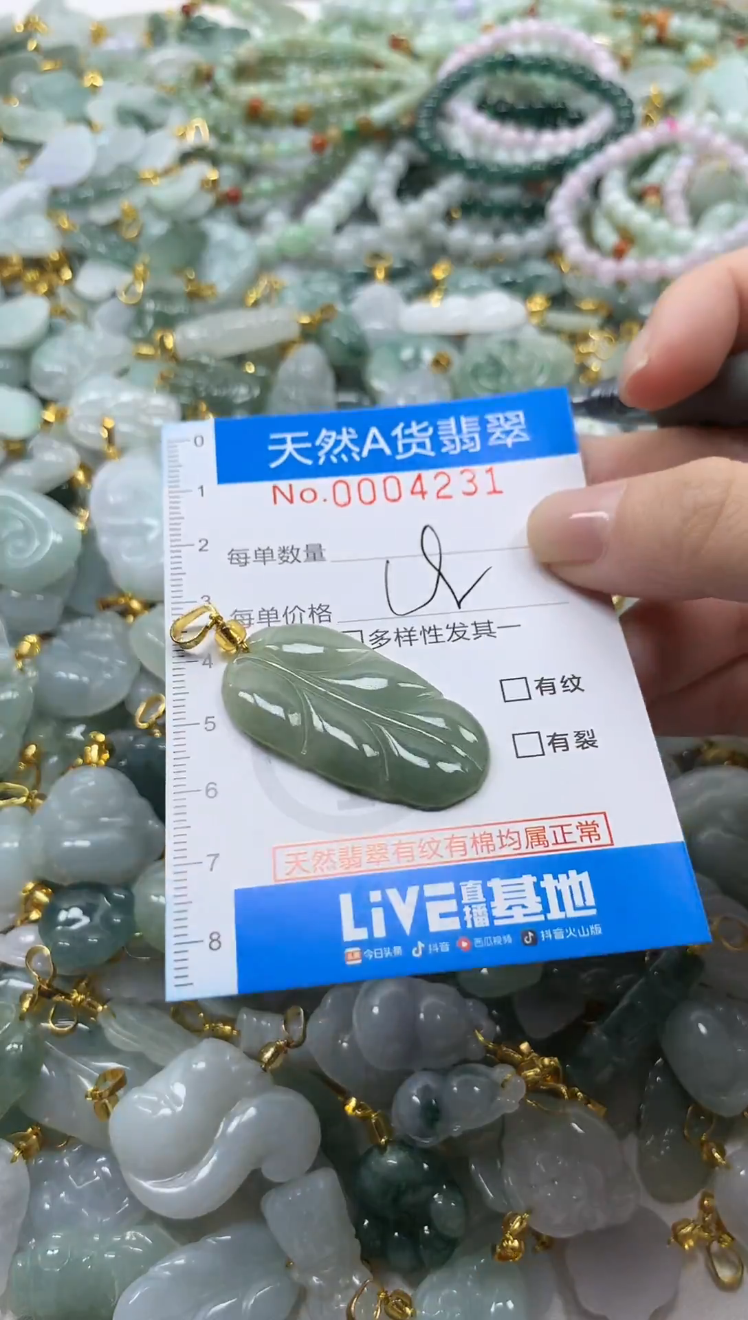 颈饰未镶嵌翡翠净货挂件-4231