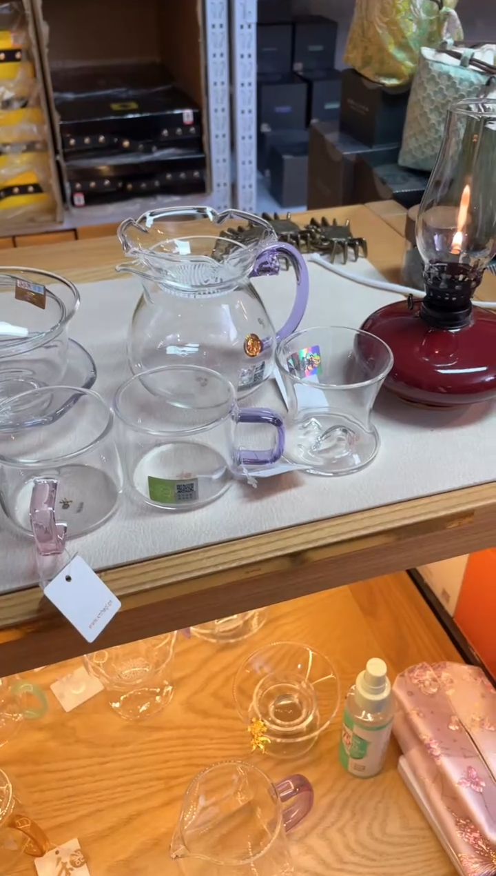 禅语盖碗浅紫+浮莲浅紫+观山茶漏+清禾杯浅紫