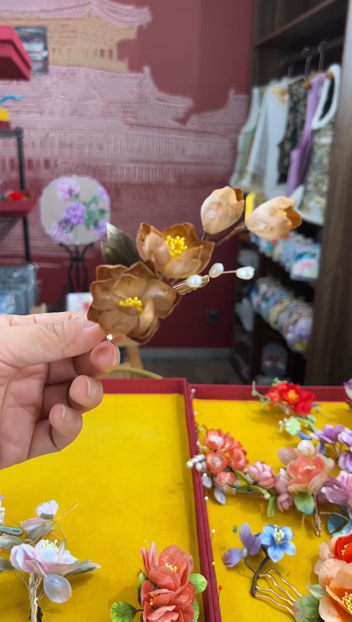 【闪购商品】刺绣 非遗绒花（发饰）