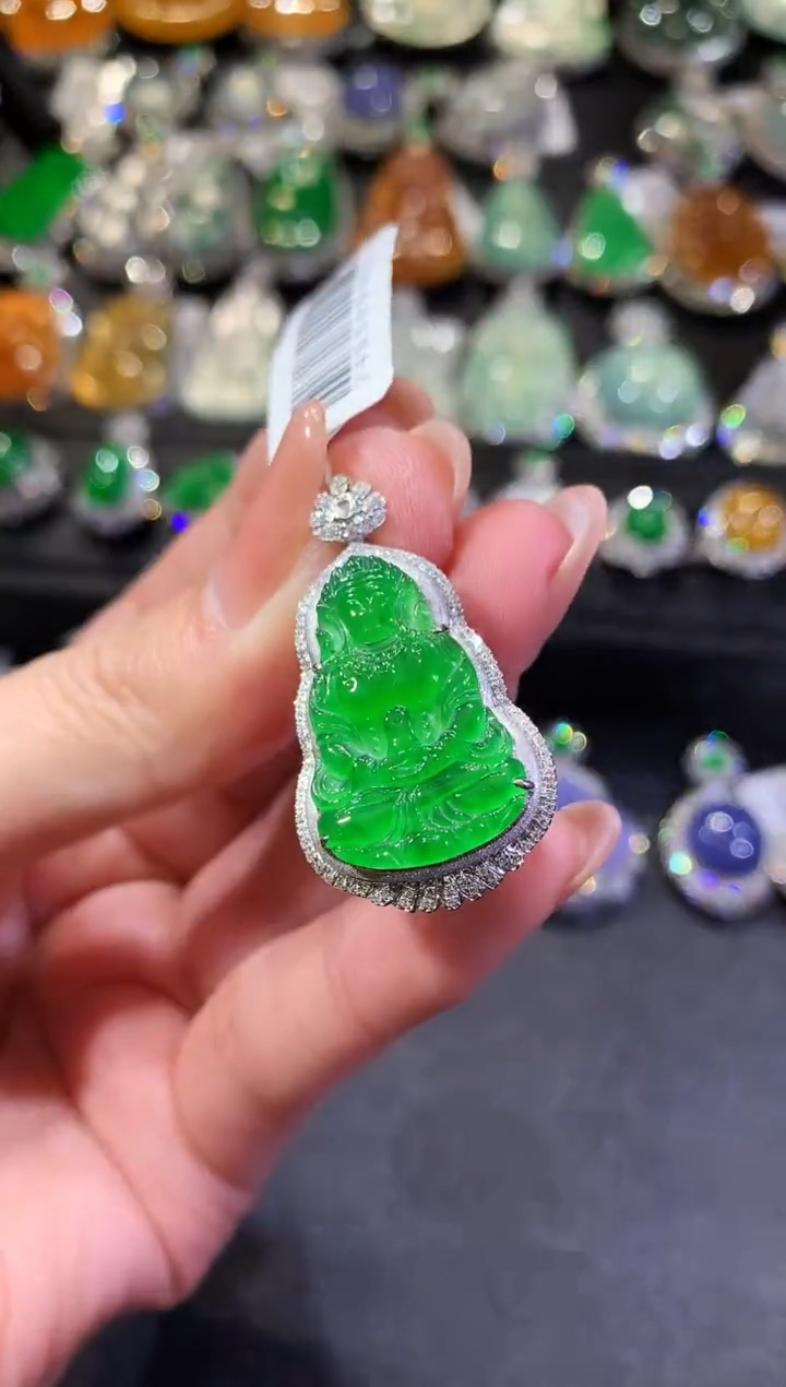 【闪购商品】翡翠吊坠(不含链)18K金镶嵌20-度母