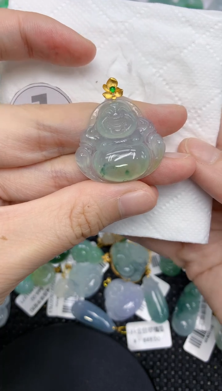 颈饰18K金镶嵌翡翠11111111
