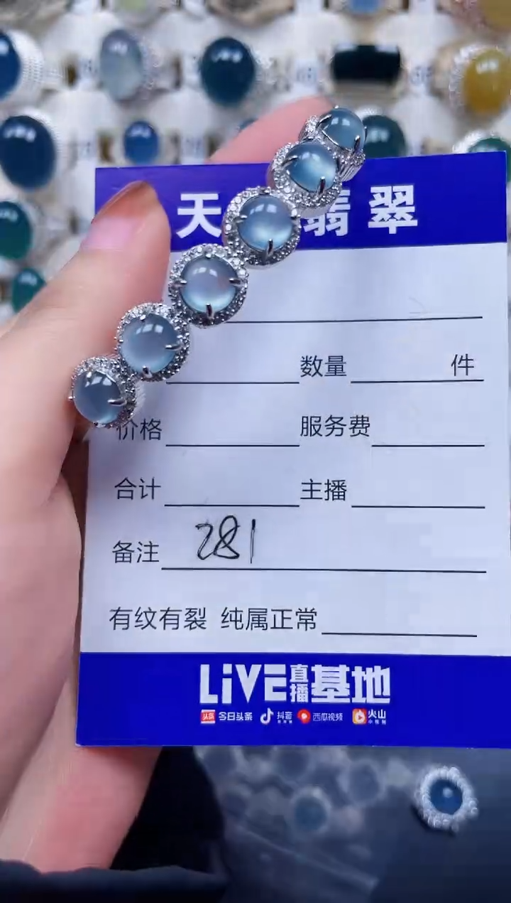 银S925镶嵌手镯翡翠281