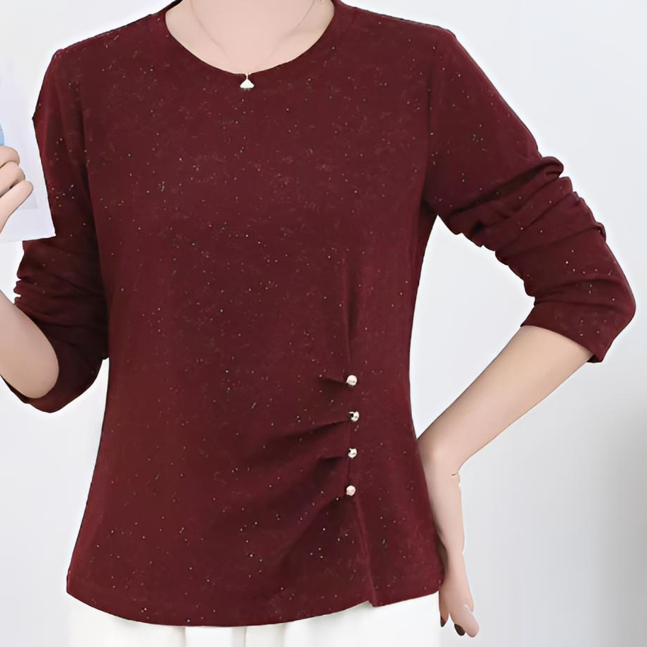 春秋早秋收腰宽松T恤秋装长袖时尚修身休闲风