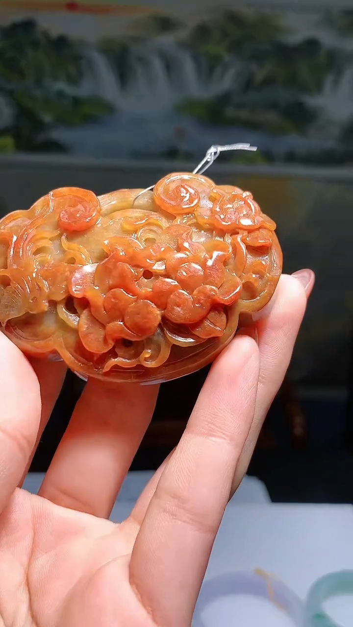 【闪购商品】定制翡翠未镶嵌1007hm-毛货挂件53