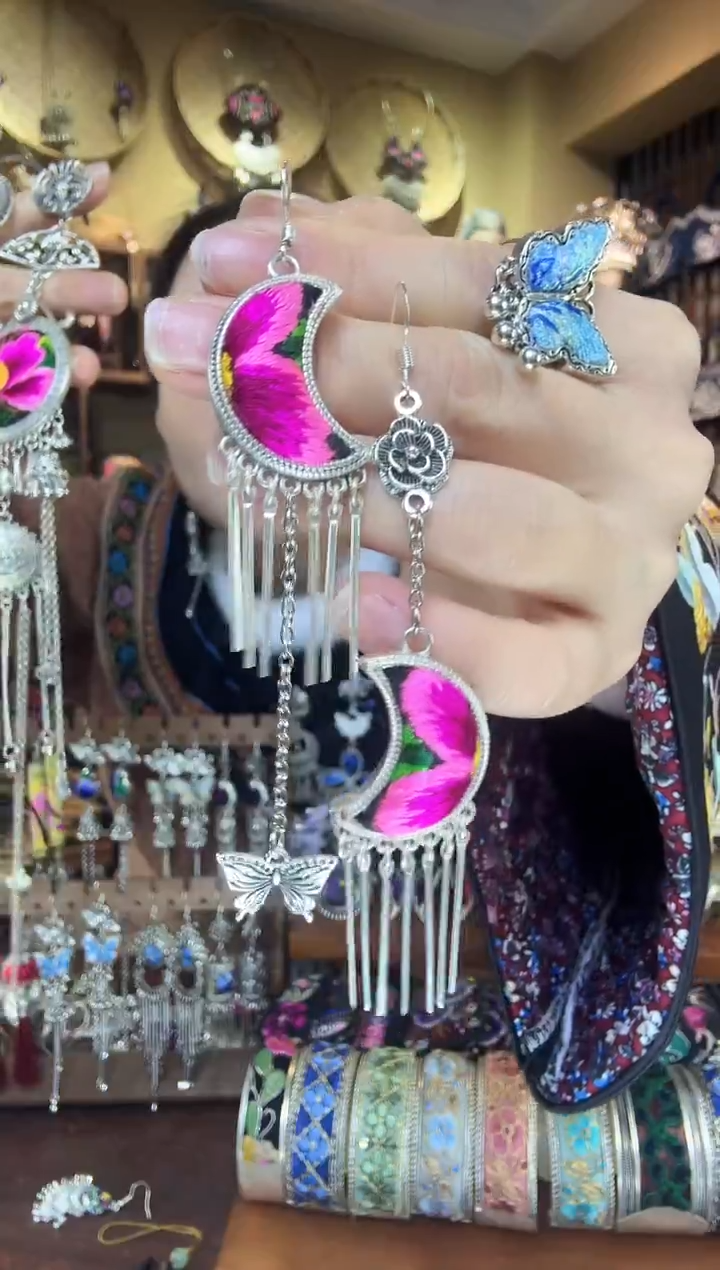 刺绣非遗刺绣民族风耳环