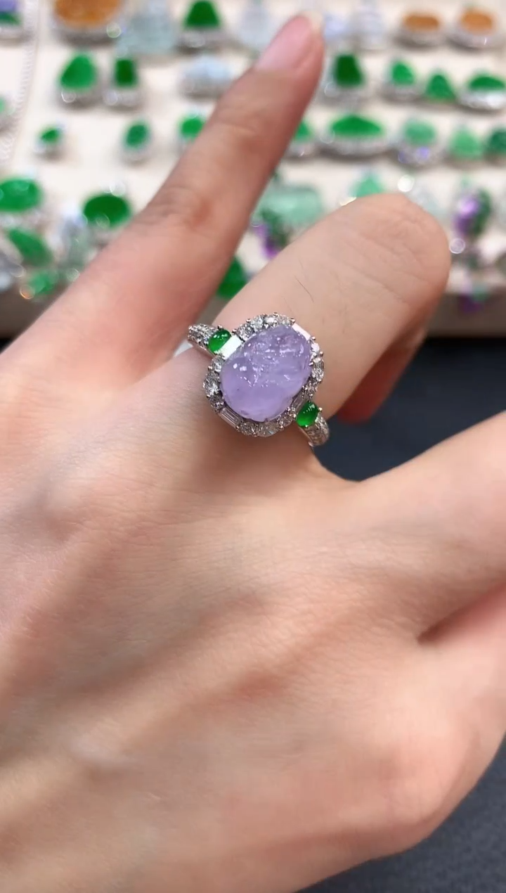 【闪购商品】翡翠戒指18K金镶嵌n56 不退换