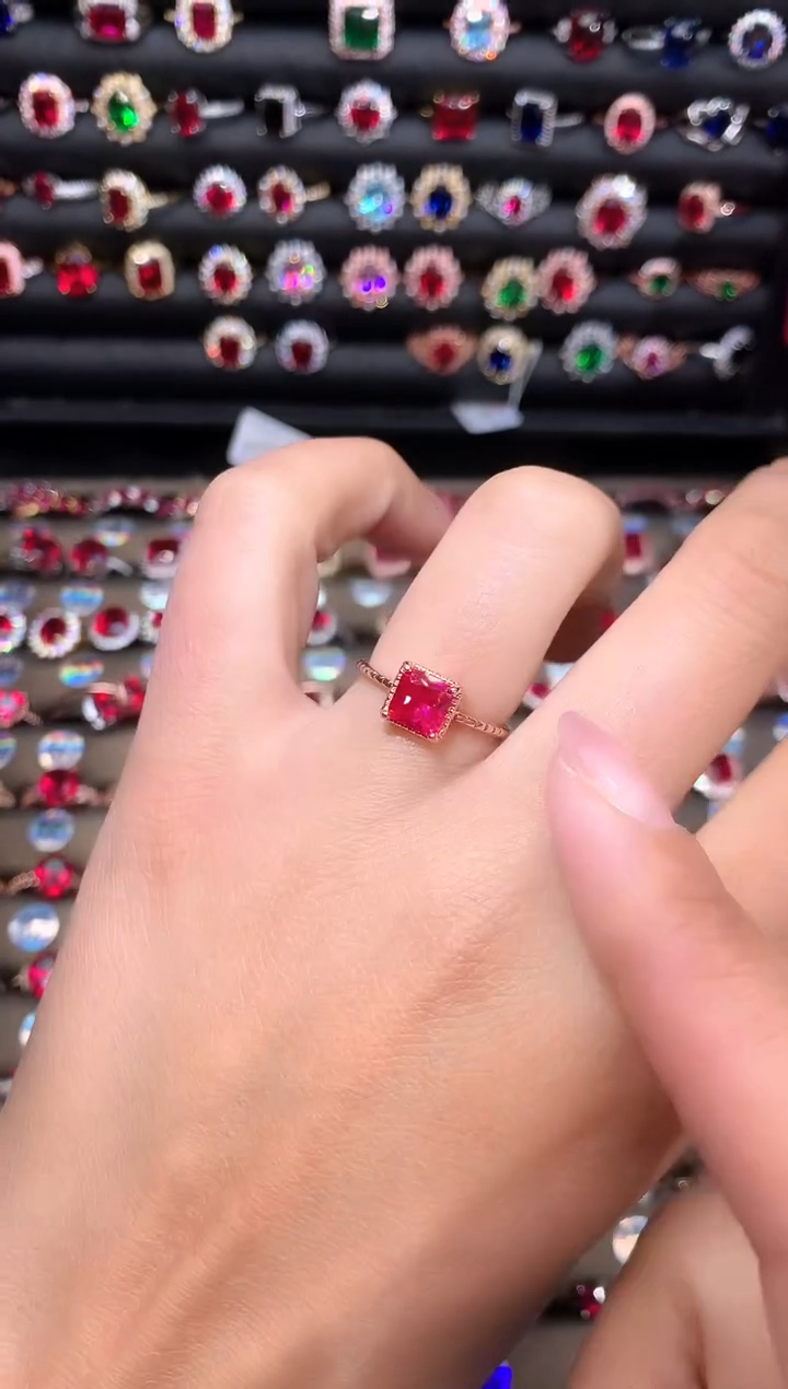 【闪购商品】红宝石戒指银S925镶嵌6