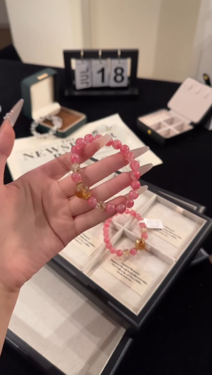 水晶手串合金樱花雨蔷薇x1541