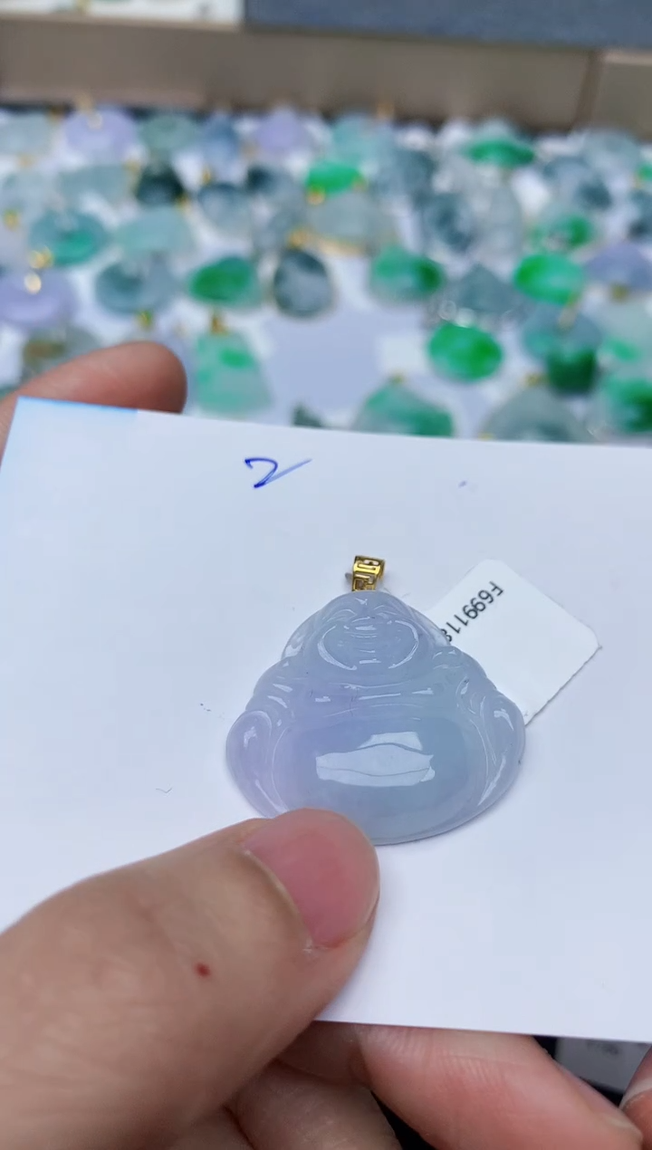 【闪购商品】翡翠颈饰18K金镶嵌天然翡翠A货    