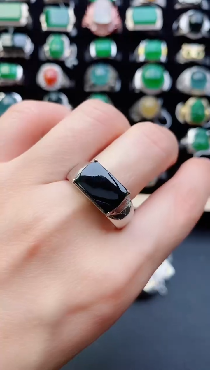 【闪购商品】翡翠戒指银S925镶嵌546545