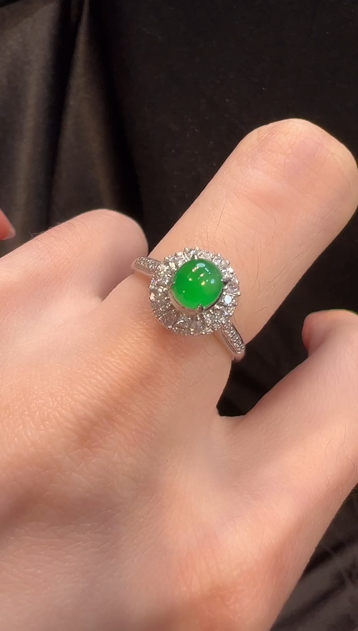 18K金镶嵌戒指翡翠L6