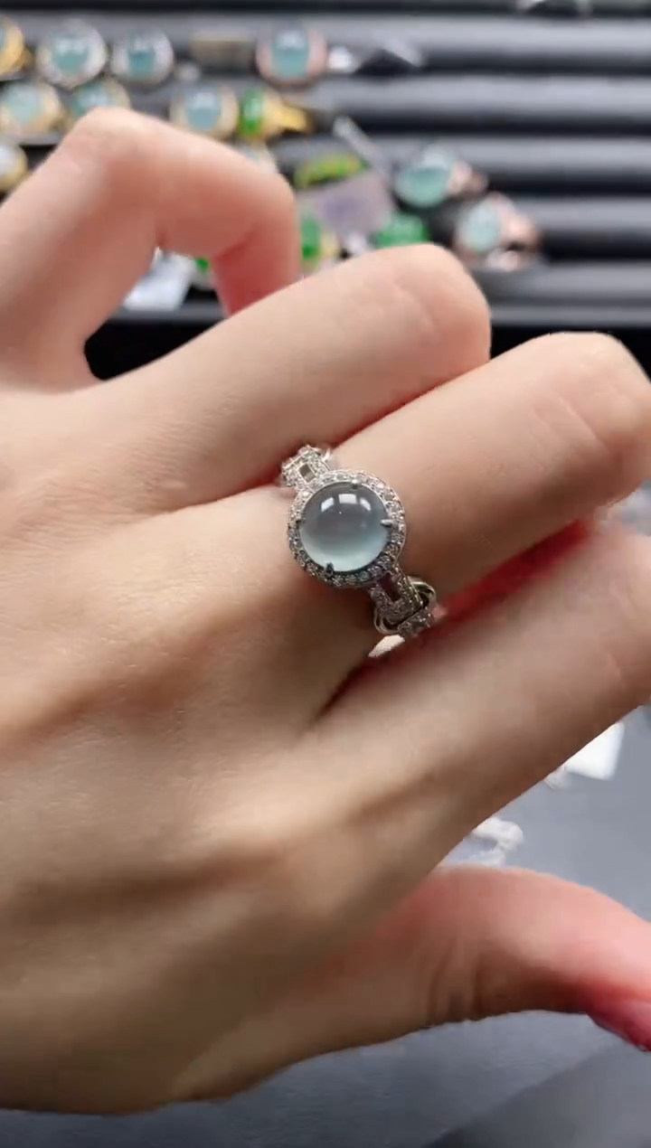 【闪购商品】翡翠戒指银S925镶嵌1111-