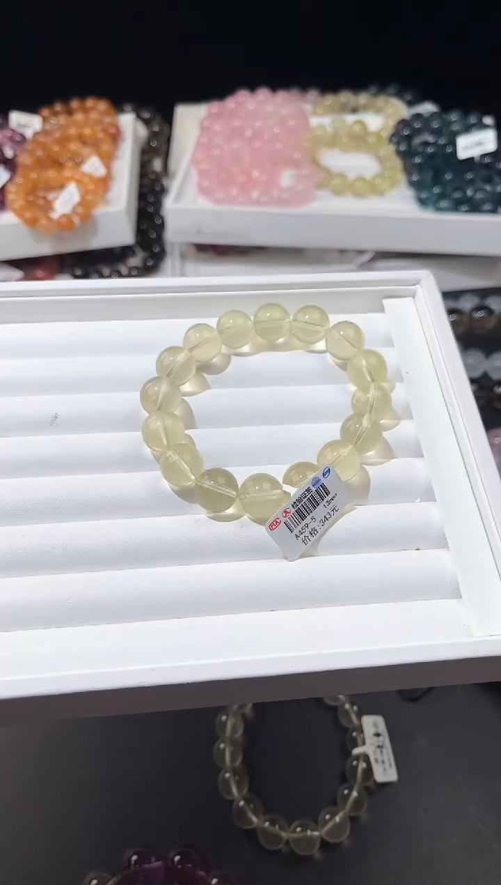 【闪购商品】水晶手链未镶嵌多样性发一柠檬黄13mm