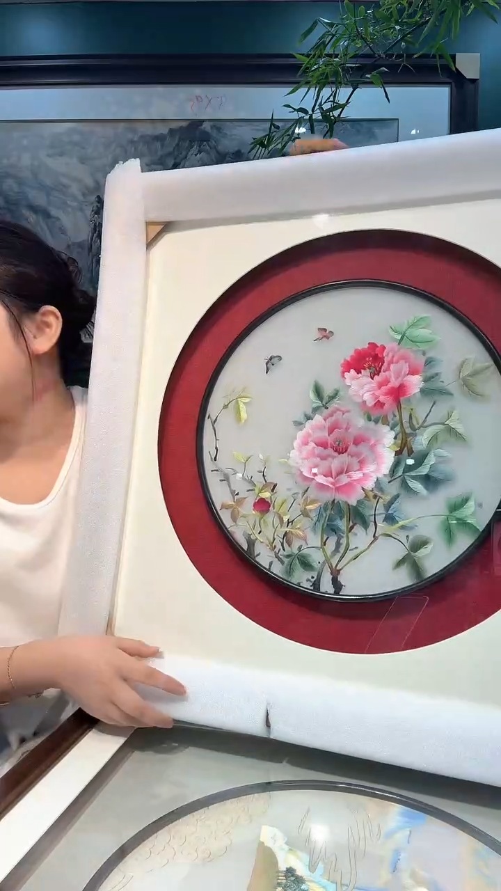 横款非遗苏绣手工刺绣装饰画不包邮