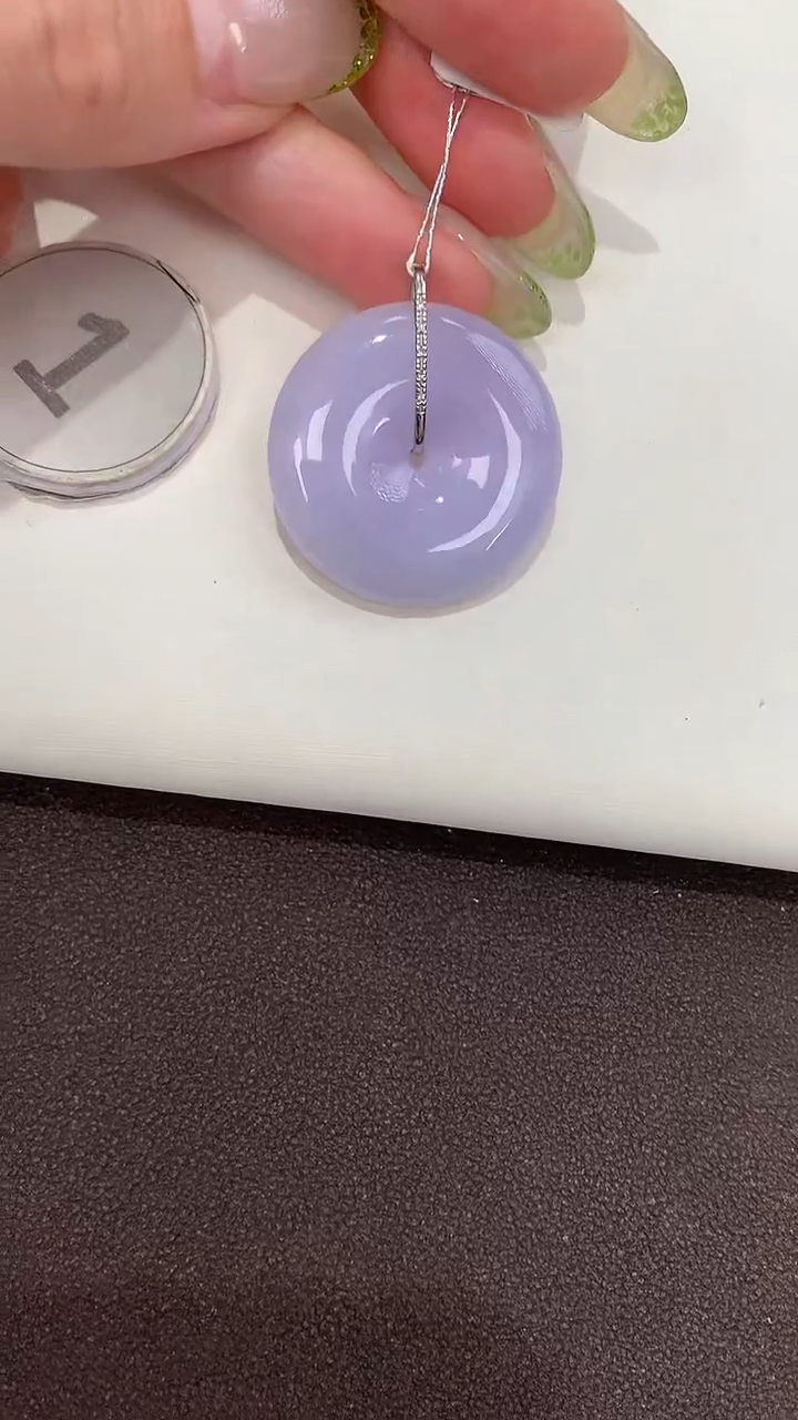 颈饰18K金镶嵌翡翠天然缅甸a货翡翠