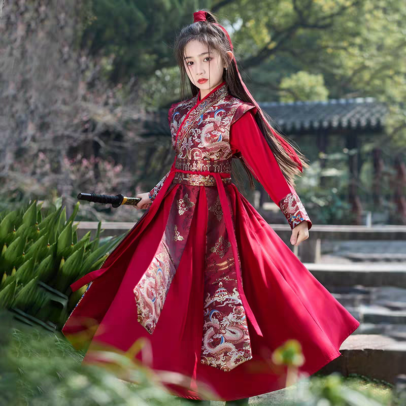 【龙吟】花木兰女童汉服中国风女侠古装演出服武侠风锦衣卫将军剑客