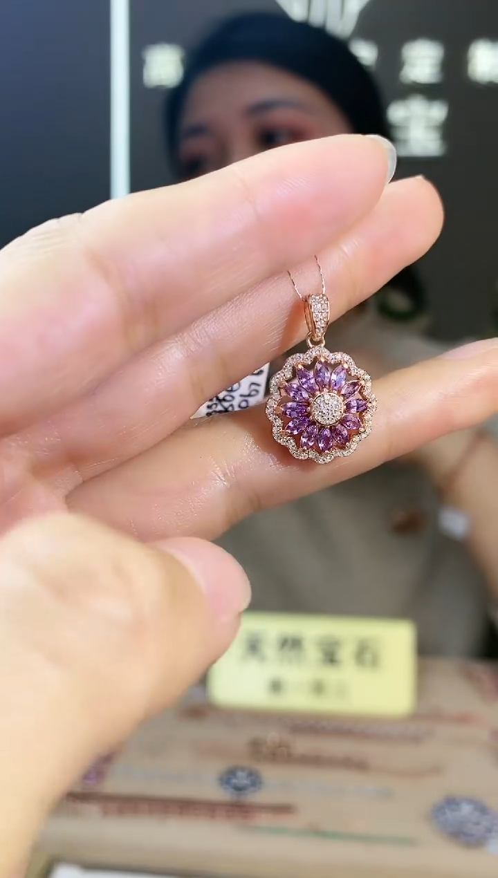 【闪购商品】蓝宝石颈饰银S925镶嵌颈饰